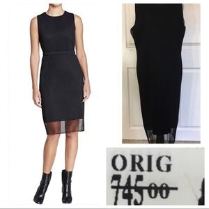 NWT! Hugo Boss Deplyti Mesh Pleated Cocktail Dress